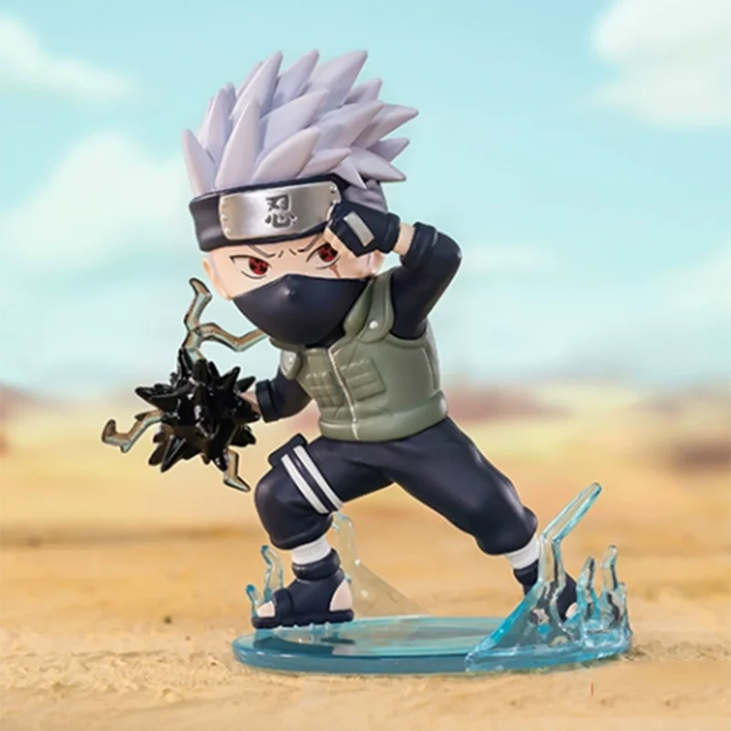 POP MART Naruto Sasuke Ninja World War Series Anime Action Figure Guess Bag Ornament Figurines Home Decor Desktop Dolls Model