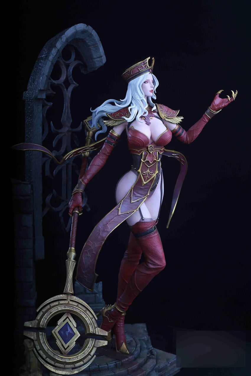 1/4 65Cm Glgk World of Warcraft Death Knight Sally Whitemane Game Action Figure Sexy Girl Model Statue Garage Kit Ornament Toys