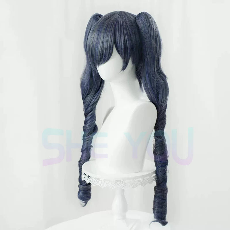 Ciel Phantomhive Cosplay Wig Black Butler Cosplay Long Grey Blue Wig Cosplay Anime Cosplay Wig Heat Resistant Synthetic Wigs