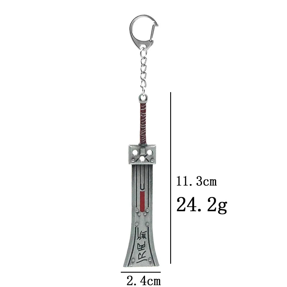 New Game Final Fantasy XVI Keychain Cloud Strife Buster Sword Zack Fair Metal Pendant KeyRing Cosplay llaveros for Gamer Gift