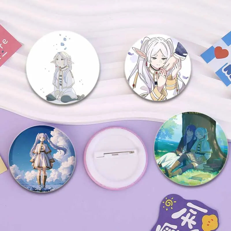 Anime Frieren Beyond Journey's End Button Pins Cartoon Badge Round DIY Creative Brooches for Backpack Jewelry Accessories Gifts