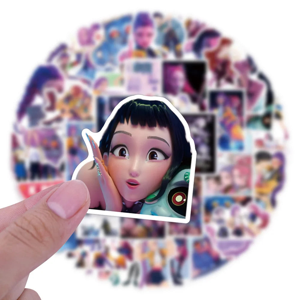 55PCS KPop Demon Hunters Animation Waterproof Cartoon Comedy Comics Stickers Decoration  DIY Notebook Mobile Water Cup Kids Toys
