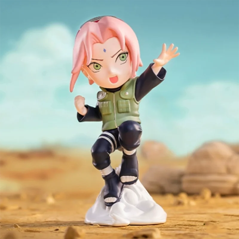 POP MART Naruto Sasuke Ninja World War Series Anime Action Figure Guess Bag Ornament Figurines Home Decor Desktop Dolls Model