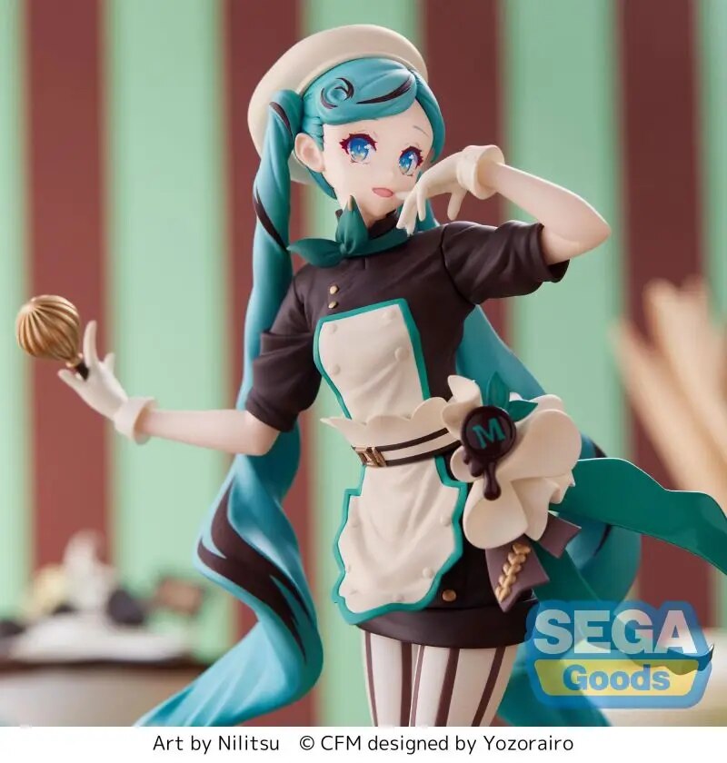 In Stock  Original SEGA Vocaloid Hatsune Miku Pastry Maker 21CM PVC Anime Figure Action Figures Collection Model Toys