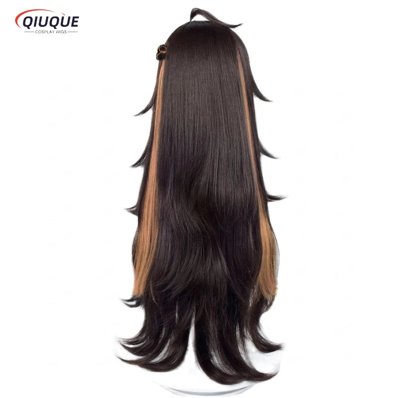 Dehya Cosplay Wig Game Impact Sumeru  80cm Long Heat Resistant Synthetic Hair Anime Halloween Party Wigs Ear + Wig Cap