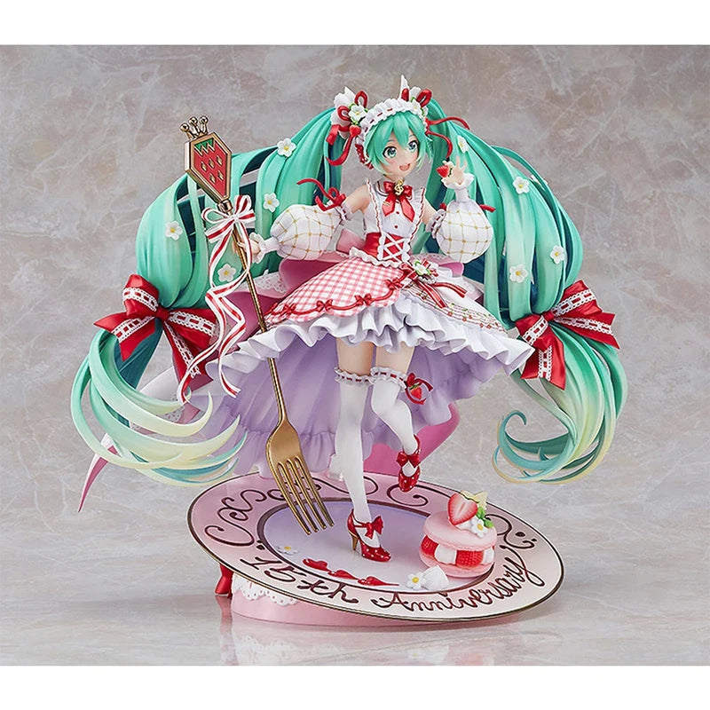 Genuine Original Vocaloid Hatsune Miku Original 15Th Anniversary Ver. Action Figure Collectible Model Satuette Ornament Toy Gift