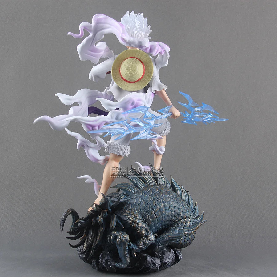 Figura de acción de One Piece Luffy Gear 5 de 34cm, figuras de Anime Sun God Nika, estatua de Pvc, modelo, colección de muñecos, adorno, juguete para regalo