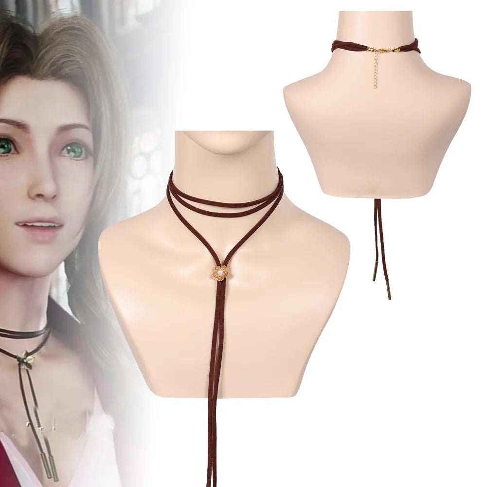 Aerith Cospaly Lady Necklace Costume Accessories Game Final Fantasy Disguise Neck Lace Women Halloween Disguise Suits Props