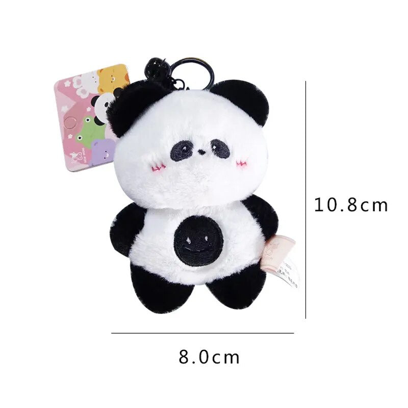 Juguete de peluche animales Kawaii llavero de Anime muñecos suaves Plushie para niños regalo juguete que suena Panda conejo cerdo lindos accesorios