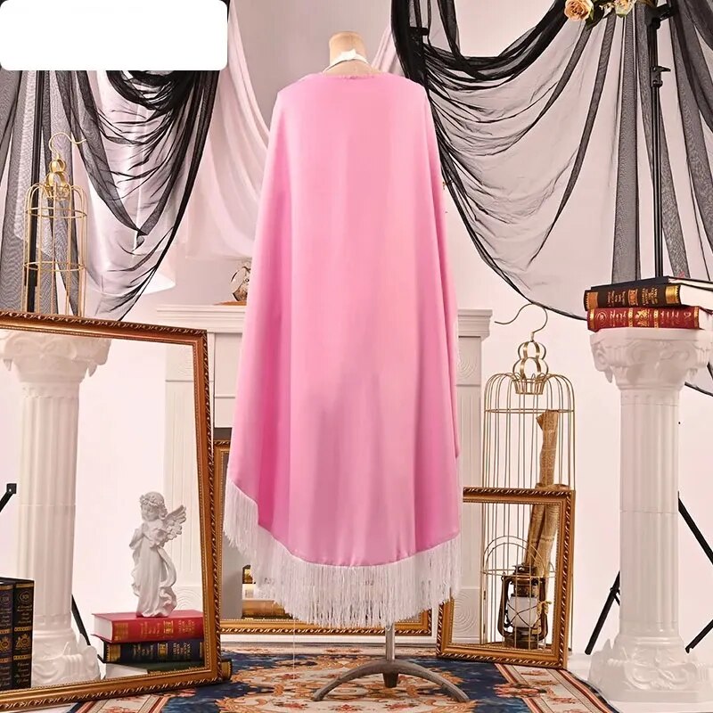 Anime One Piece Cosplay Nefeltari Vivi Princess Elegant Dresses Pink Cloak Halloween Role Play Costumes Wig Long Blue Hair Props