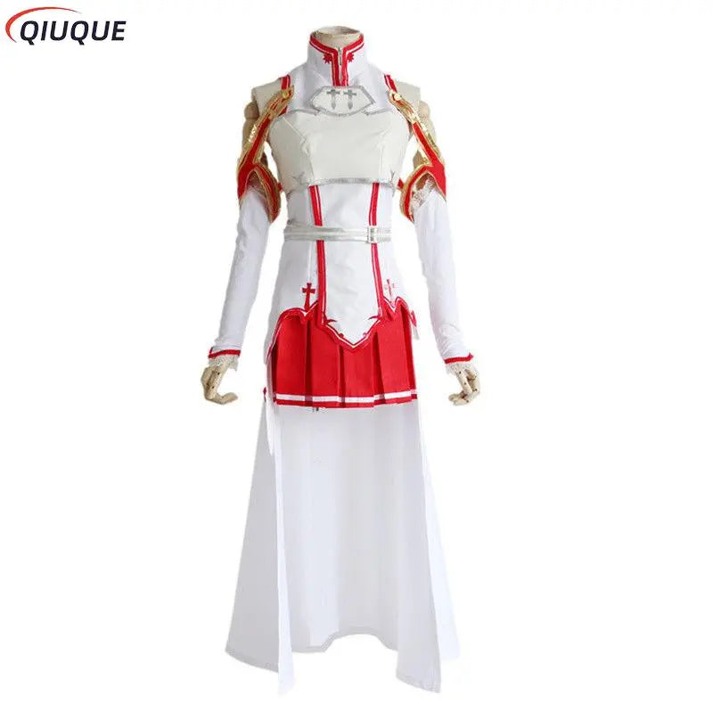 Anime Sword Art Online Yuuki Asuna Cosplay Costume Wig Necklace Women Uniform Dress SAO Battle Suit Outfits Halloween Costumes