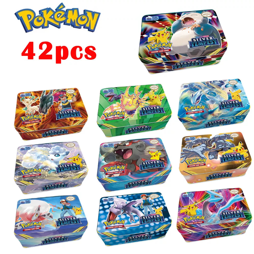 New SCARLET&VIOLET Pokemon cards Iron Box 42 Card Battle Game Hobby Collectibles Game Collection Anime Children's Cards