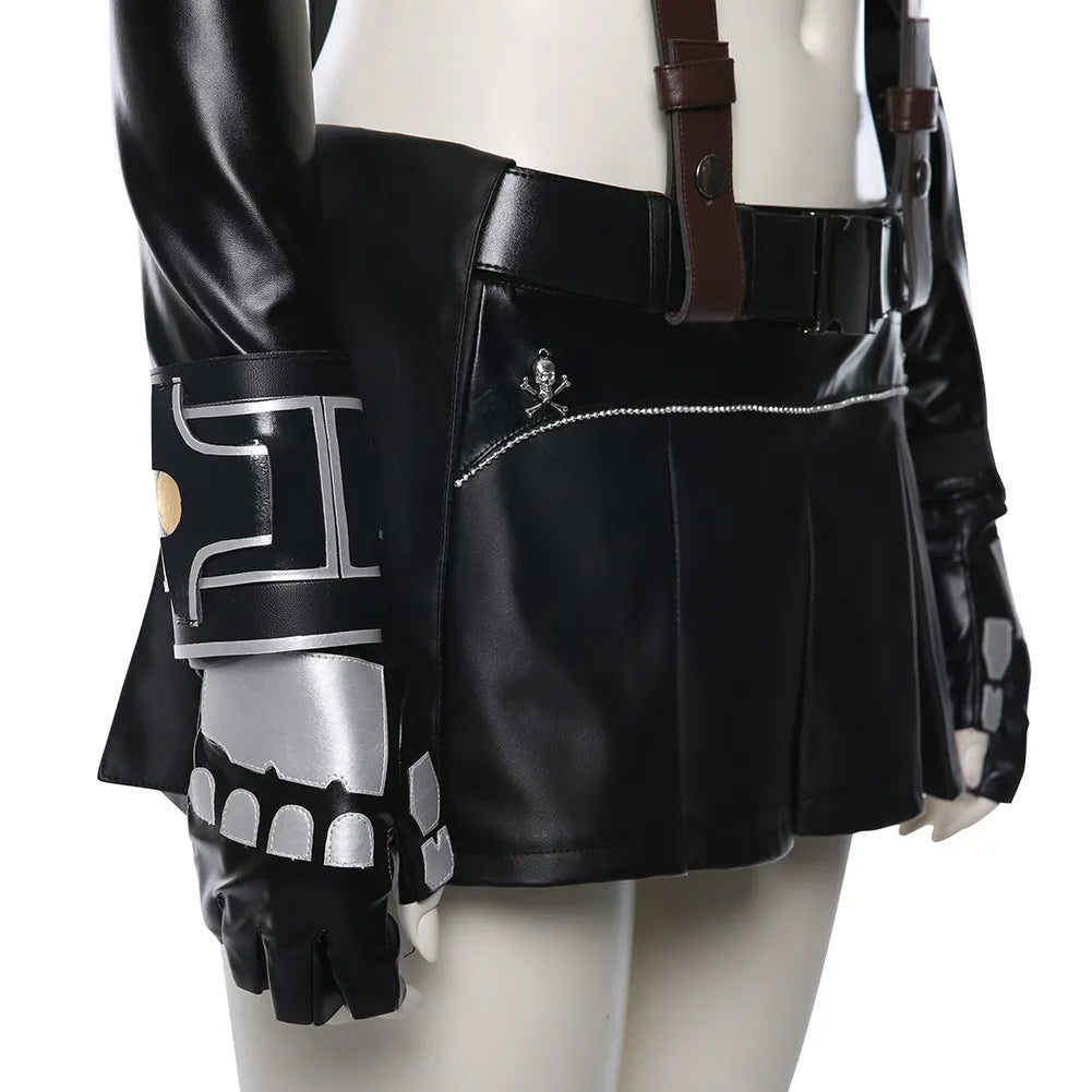 Final Fantasy VII-Disfraz de Tifa Lockhart para mujer y niña, conjunto completo de falda y chaleco deportivo, Carnaval de Halloween