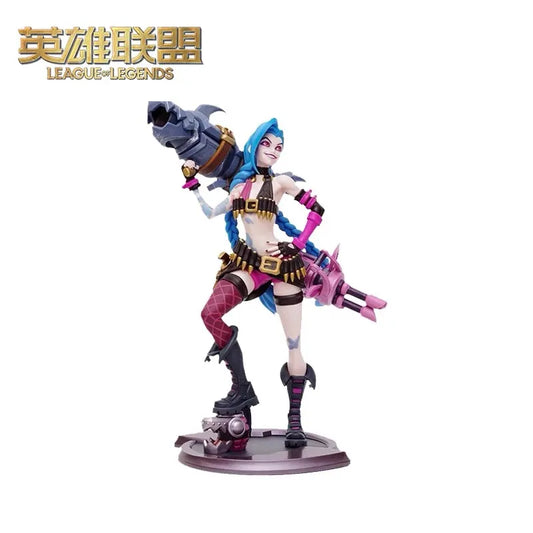 Figura de Anime League of Legends Jinx, periférico de juego auténtico oficial, modelo de escultura de tamaño mediano, periféricos LOL