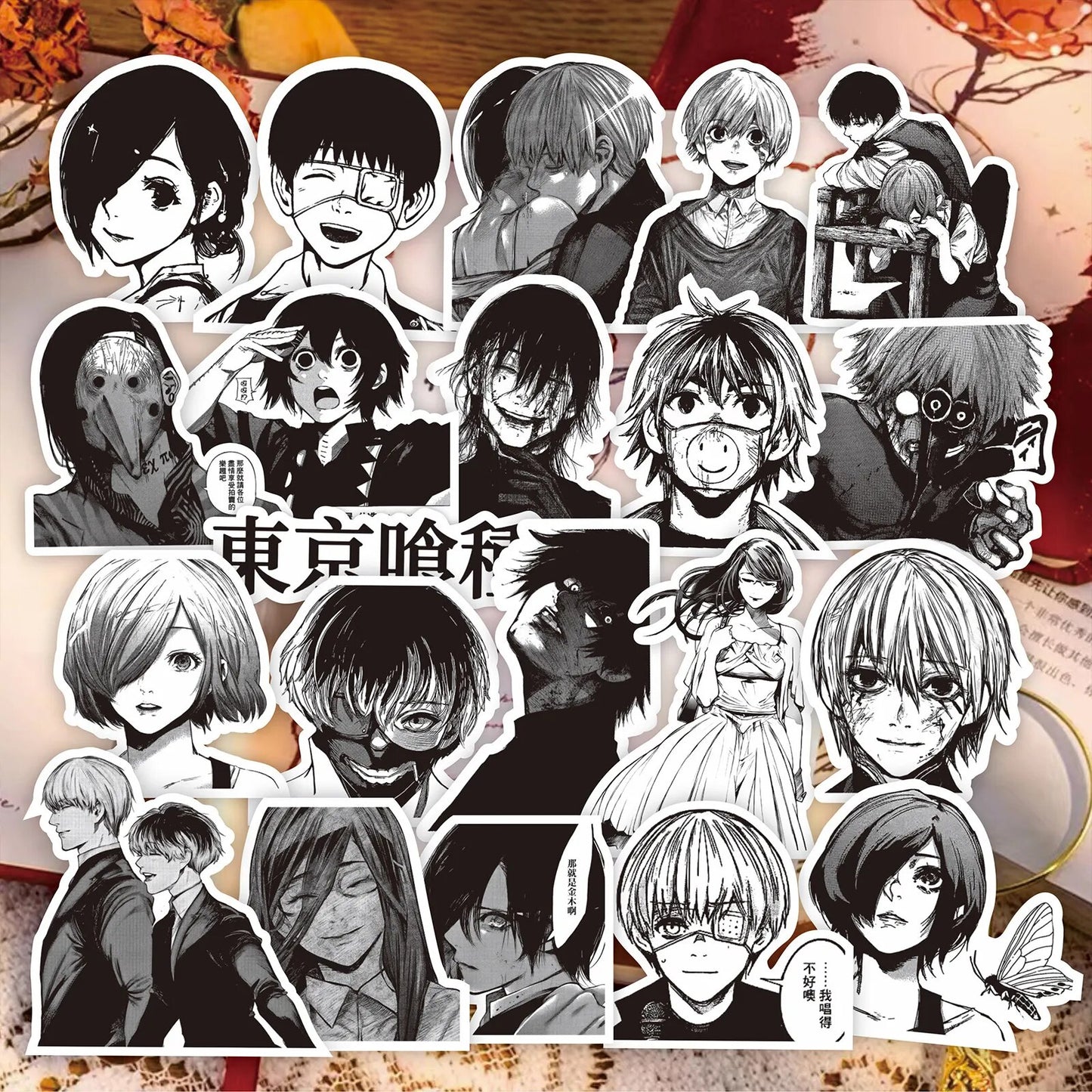 10/30/70PCS Black White Tokyo Ghoul Kaneki Ken Anime Stickers Decoration Suitcase Scrapbooking Laptop Stationery Manga Kid