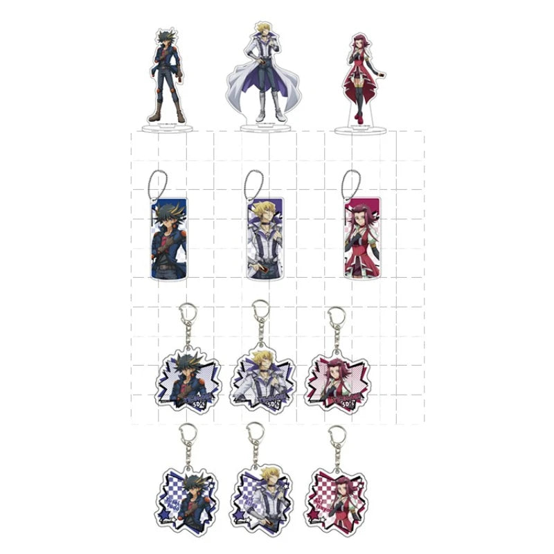 Game Yu-Gi-Oh! 5D's Acrylic Stand Figure Doll Anime YuGiOh Fudo Yusei JACK ATLAS Akiza Izinski Keychain Keyring Pendant Gift