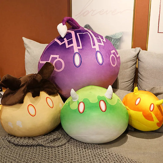 35-60cm Kawaii Genshin Impact Slime juego juguetes de peluche dibujos animados Geo Cryo bebé almohada para dormir regalos lindos decoración de la habitación del niño