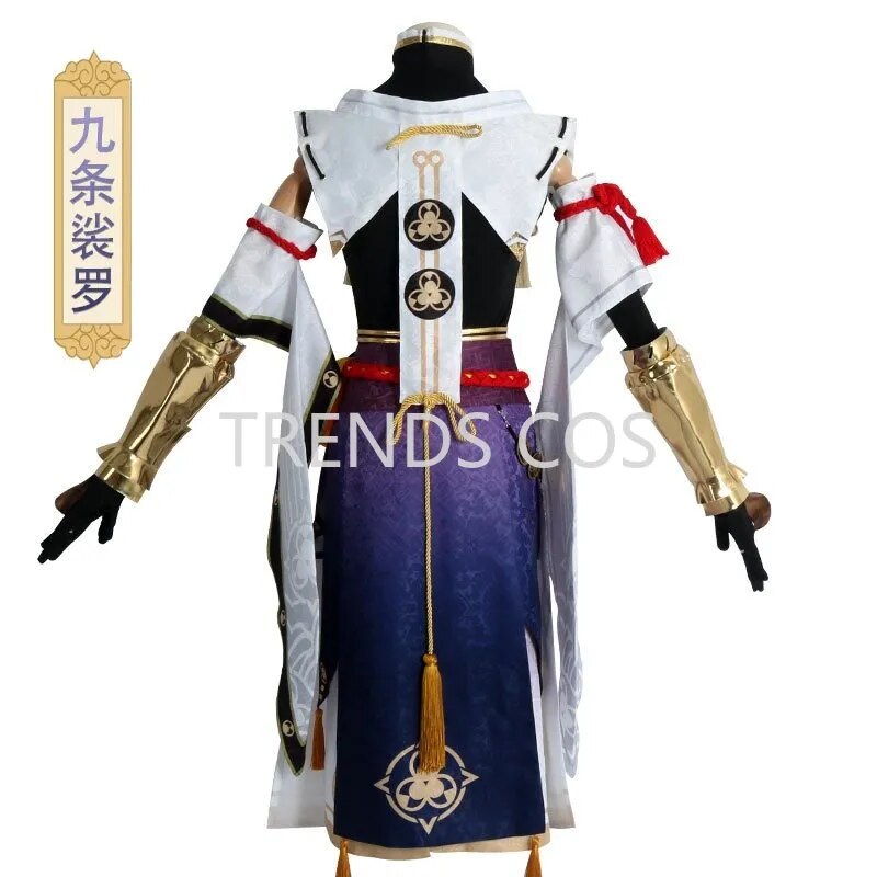 Juego de alta calidad Genshin Impact Kujo Sara disfraz de Cosplay Kujou Sara conjunto completo con máscara vestido calcetines peluca Sara trajes juego de rol