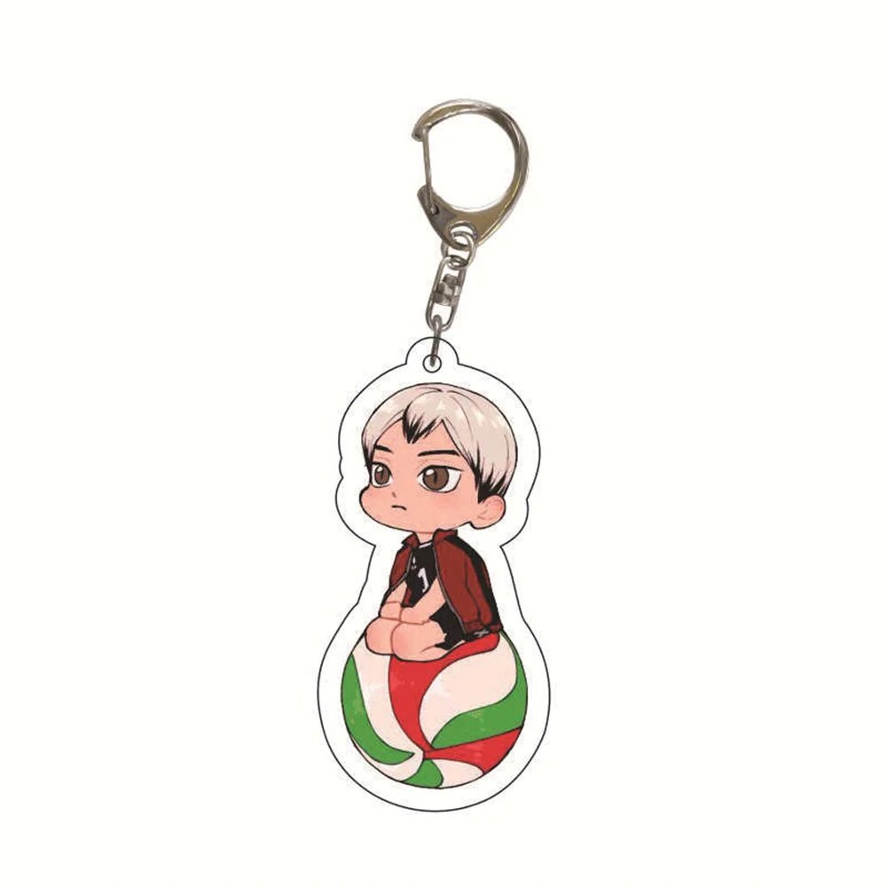 Japanese Anime Haikyuu Keychain Man Key Chain Bags Women Acrylic Key Ring Chain For Pants Kids Pendant Fashion