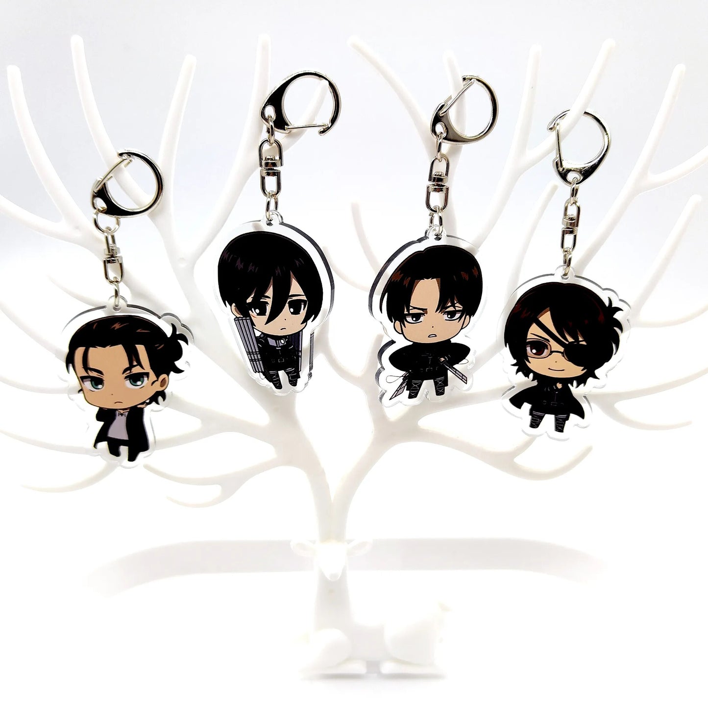 Anime Keychain Attack on Titan Cute Cartoon Keychain Car Accessories for Men Bag Pendant Shingeki No Kyojin Friend Gifts Jewelry