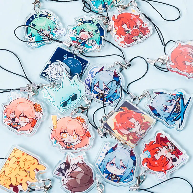 Argenti HANYA HuoHuo Anime KeyChain Honkai Star Rail Men Key Chain for Women Fashion Kawaii Figure Acrylic Keyring Pendant Gifts