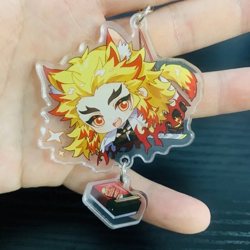 Demon Slayer Kimetsu no Yaiba Acrylic Keychain Daki Kanroji Mitsuri Cosplay Figure Bag Car Accessories Pendant Key Ring Fan Gift