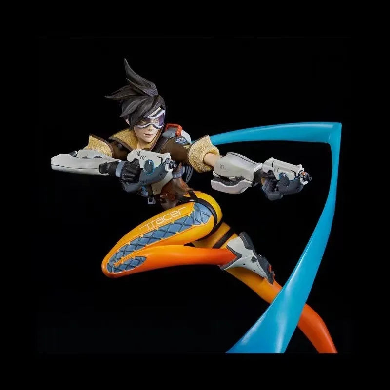 In Stock 100% Original Overwatch Anime Figure Tracer Statue Action Figures PVC Collectible Model Toys Ornaments Desktop