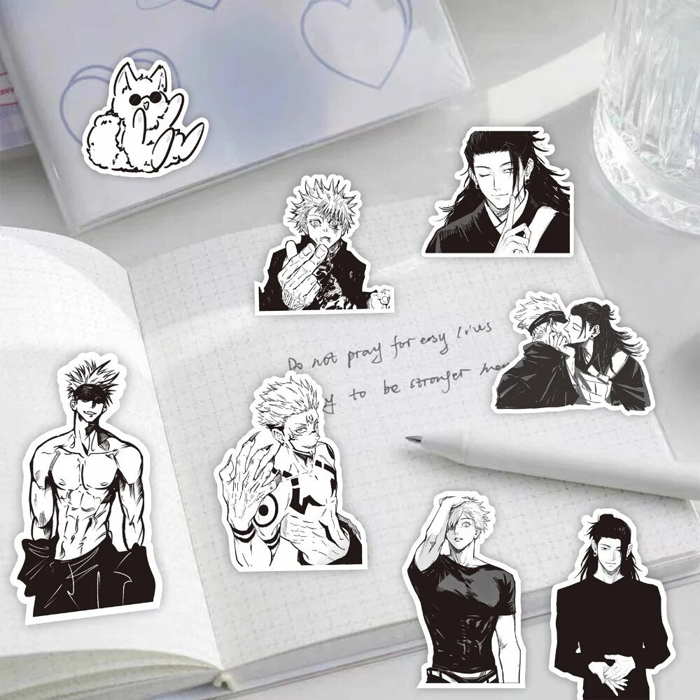 10/65Pcs Jujutsu Kaisen Anime Graffiti Stickers for Laptop Skateboard Bike Helmet Luggage Motorcycle Waterproof Decal Toy