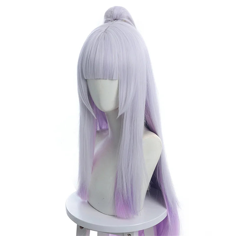 L-email wig Synthetic Hair Spirit Blossom Syndra Cosplay Wigs LoL Cosplay Long Gradient Wig with Ponytail Heat Resistant Wig