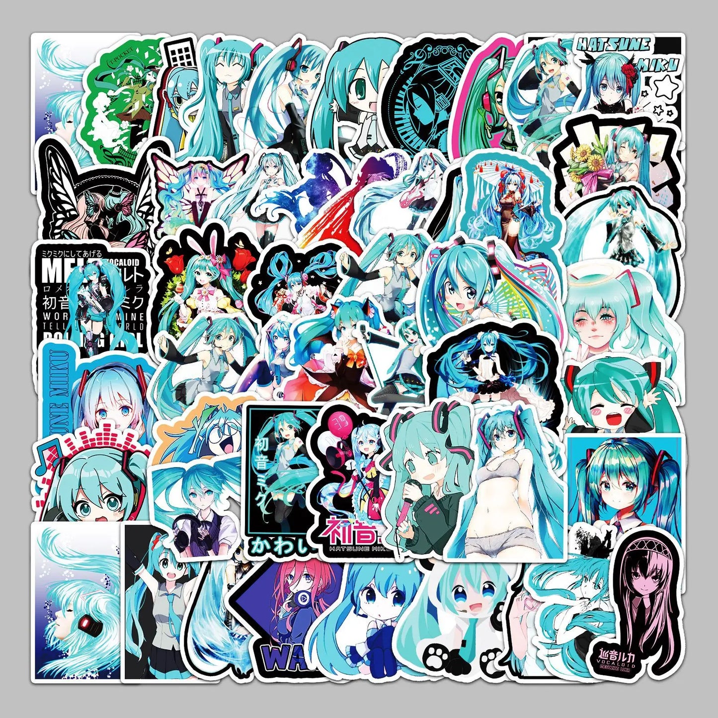 40/50/65pcs Cartoon Cute Kawaii Hatsune Miku Hand Account Sticker