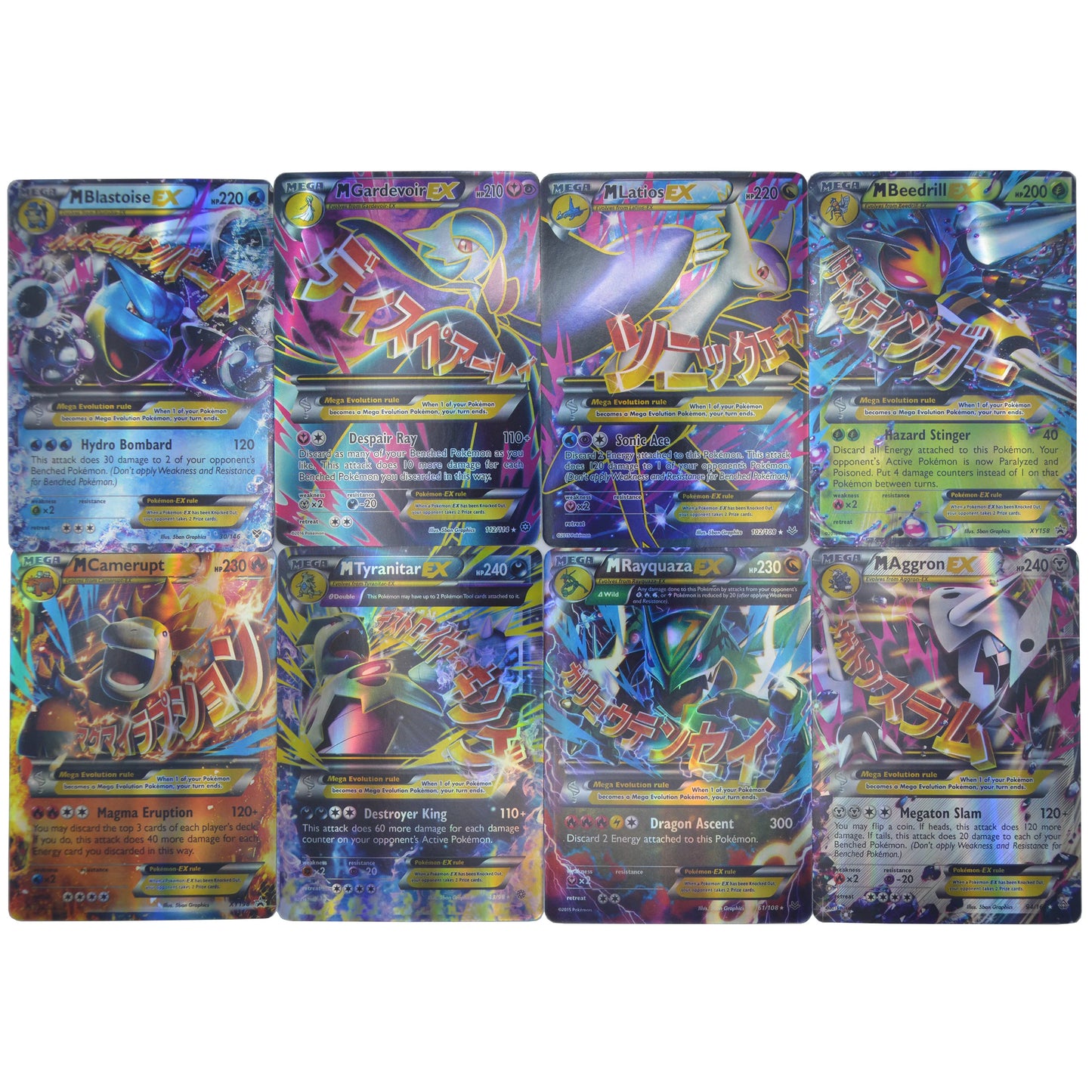 60pcs Mega EX Pokemon Cards Box Display English Version Pokémon Shining Cards Playing Game Collection Booster Kids Toy Gift