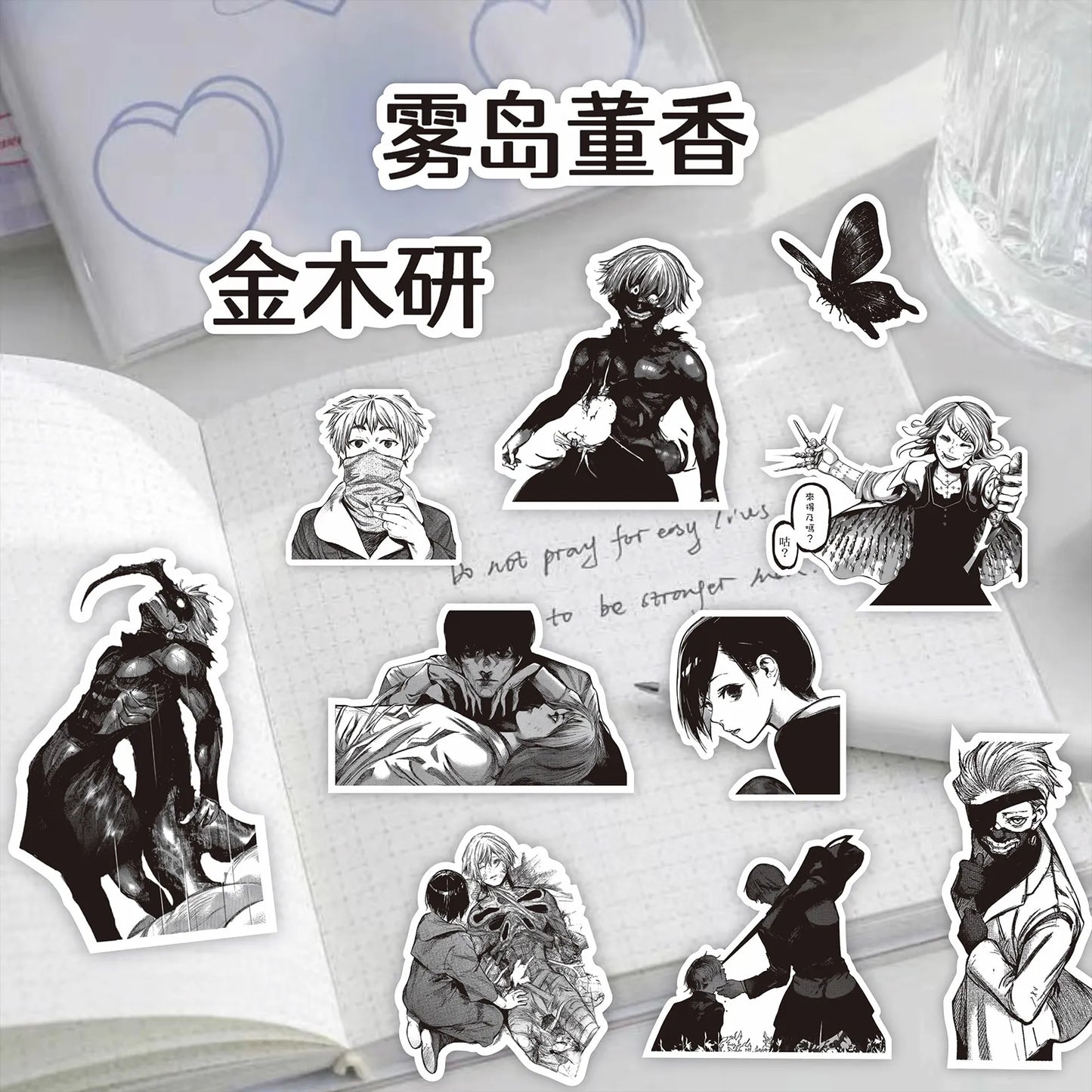 10/30/70PCS Black White Tokyo Ghoul Kaneki Ken Anime Stickers Decoration Suitcase Scrapbooking Laptop Stationery Manga Kid