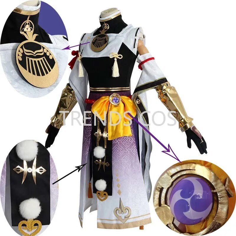 High Quality Game Genshin Impact Kujo Sara Cosplay Costume Kujou Sara Full Set with Mask Dress Socks Wig Sara Outfits Role Play