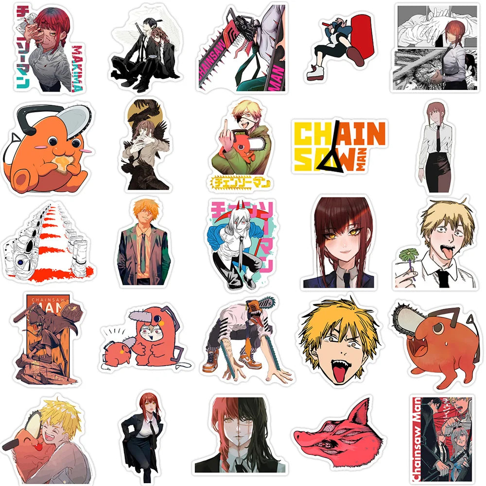 10/30/50PCS Chainsaw Man Chainsaw Man devil hunter personality graffiti sticker  water  cup  car skateboard waterproof wholesale