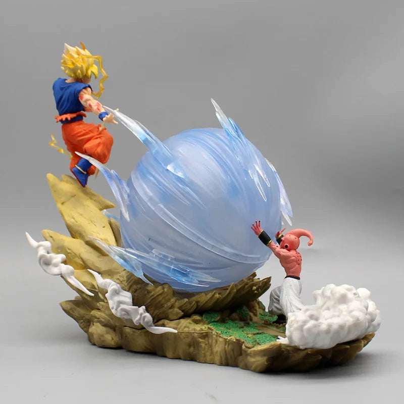 Dragon Ball Z 22cm Anime Figure Son Goku Vs Buu Battle Goku Figures Gk Figurine Model Pvc Statue Collectible Decoration Doll Toy