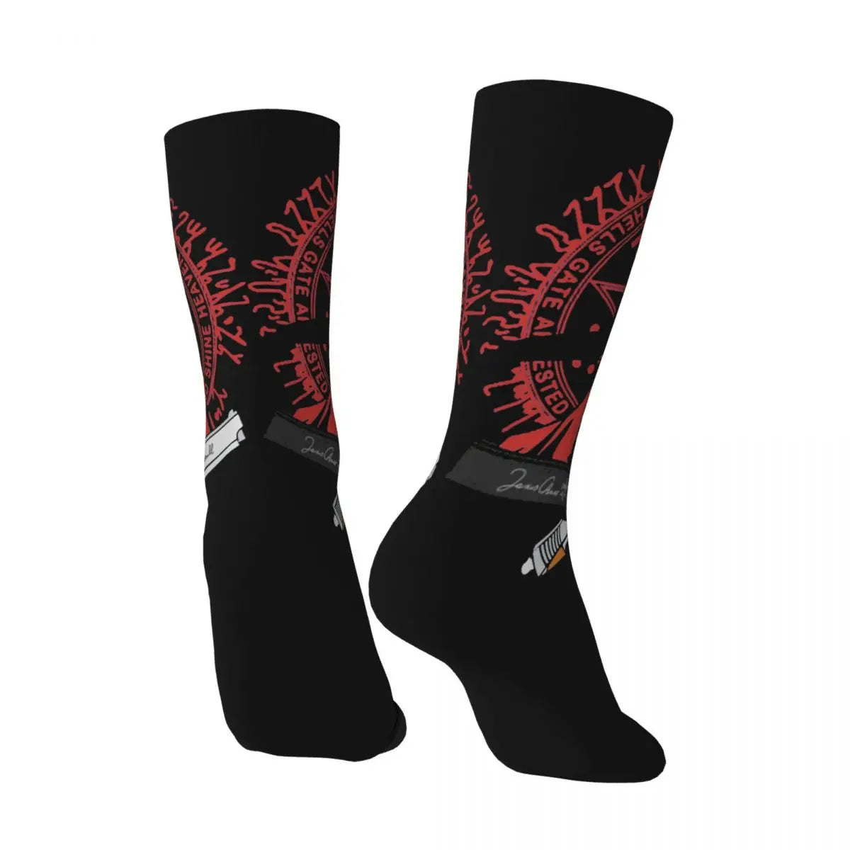 Funny Men's compression Socks Clock Retro Harajuku Hellsing Seras Victoria Anime Street Style Seamless Crew Sock Gift Printed