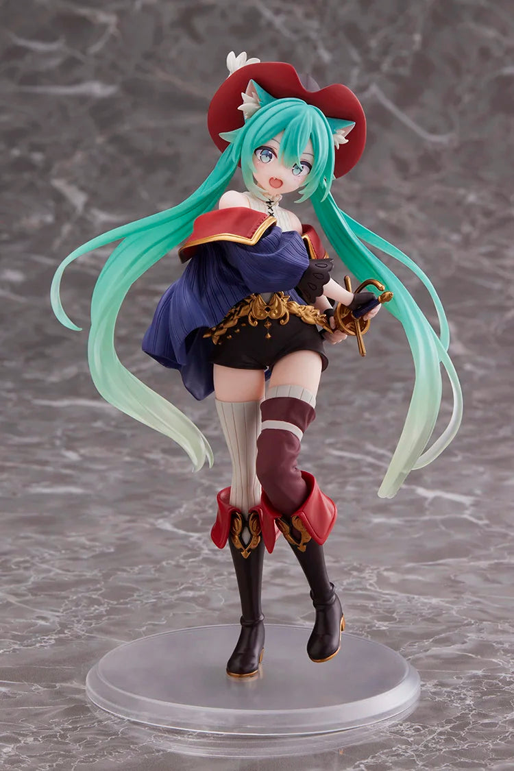 In Stock Original TAITO Hatsune Miku Vocaloid Fairy Tale Series Puss in Boots 18Cm Pvc Anime Figure Action Figures Model Toys