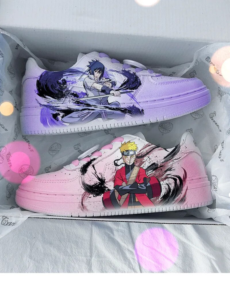 Naruto serie Naruto Sasuke zapatos de hombre dibujos animados anime novedad de verano Air Force One deportes Pato Mandarín zapatos par zapatos tendencia