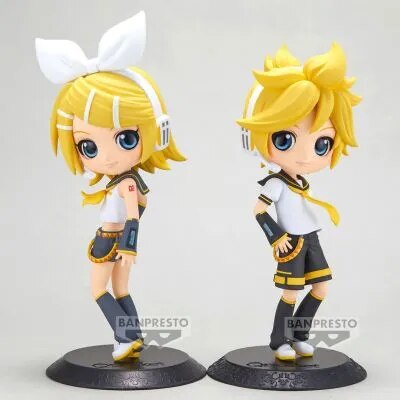 LCFUN Original Banpresto Figure Qposket Kagamine Rin Kagamine Len Q Ver. 14cm PVC Anime Action Figure Model Toy