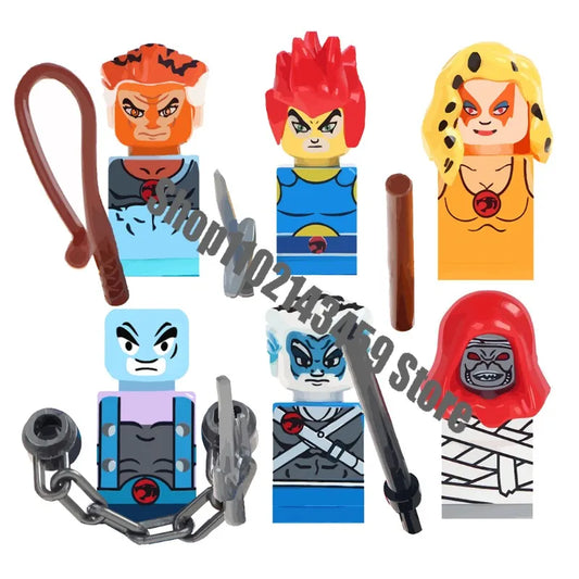 WM Blocks WM6010 Thundercats Jaga Lion-O Thundera Tygra Anime Bricks Dolls Mini Action Toy Figures Building Blocks Assembly Toys