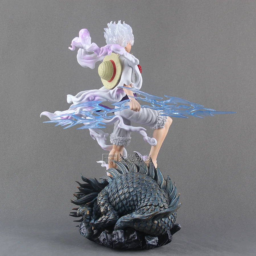 Figura de acción de One Piece Luffy Gear 5 de 34cm, figuras de Anime Sun God Nika, estatua de Pvc, modelo, colección de muñecos, adorno, juguete para regalo