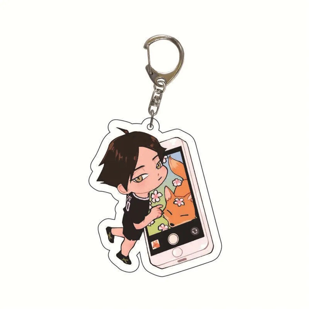 Japanese Anime Haikyuu Keychain Man Key Chain Bags Women Acrylic Key Ring Chain For Pants Kids Pendant Fashion