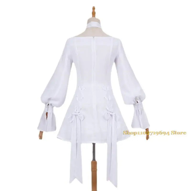 Game Final Fantasy XIV:A Realm Reborn FF14 FFXIV Ryne Minfilia Cosplay Costume White Lace Dress Anime Halloween Sexy Woman Suit