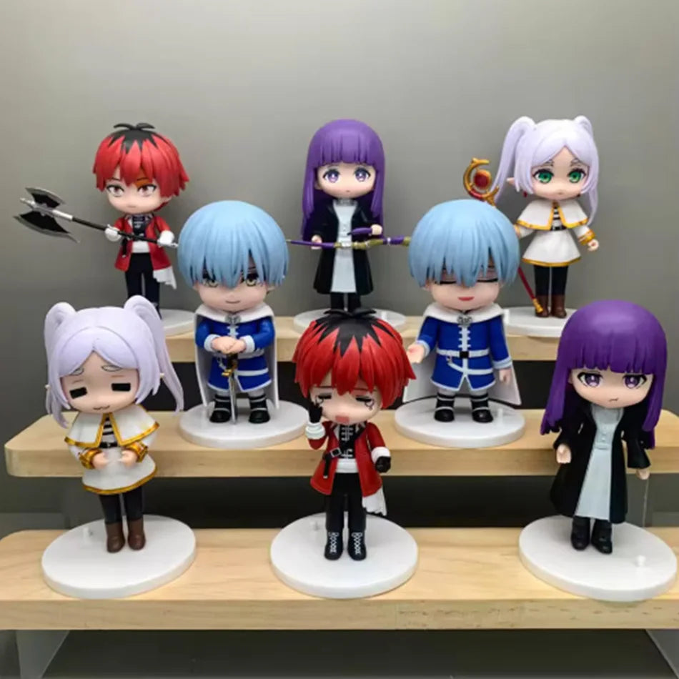 8 Uds Frieren: Beyond Journey's End figura de Anime sentado helecho figuras de acción Frieren Noodle Stopper figura colección mo
