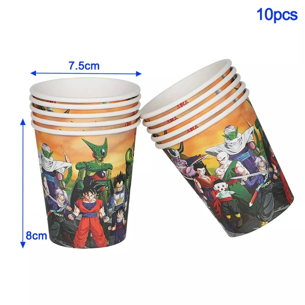 Game Anime Kid Birthday Party Supplies DragonBall Goku Paper Tableware Cup Plate Napkin Baby Shower Balloon DIY Party Decoration