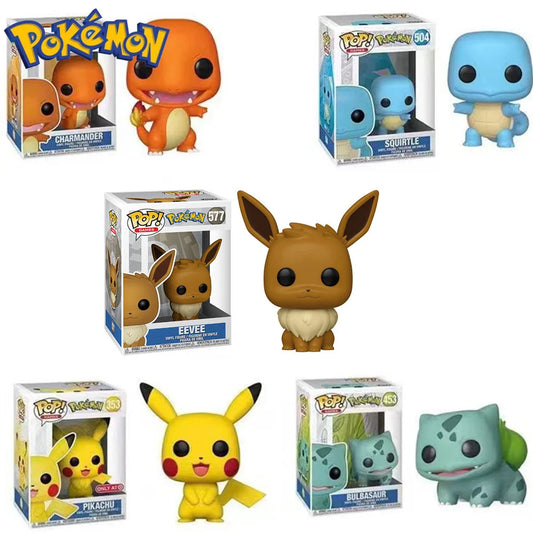 Pokemon FUNKO POP Pokémon Anime Action Figure Toys Pikachu Bulbasaur Charmander Squirtle Eevee Pocket Monster for Birthday Toy