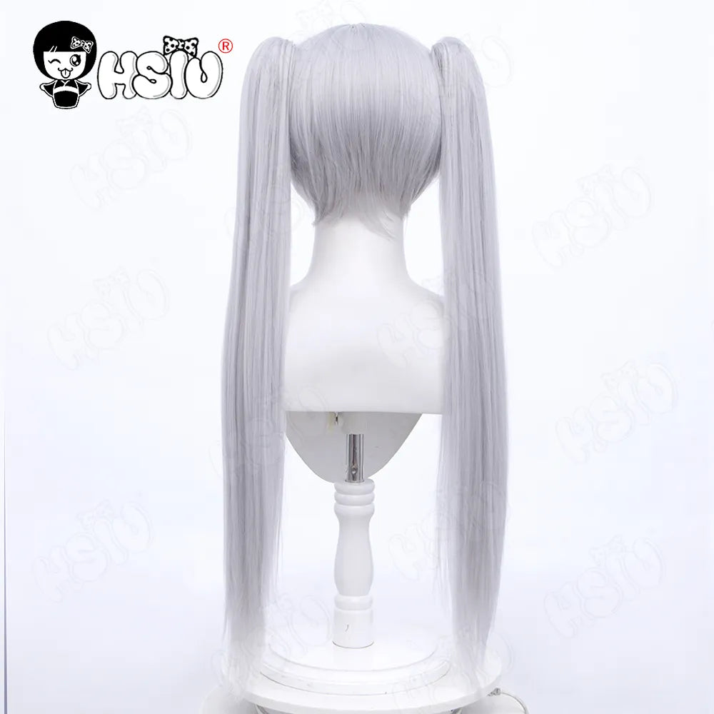 Frieren cosplay Wig Fiber synthetic wig Anime Sousou no Frieren at the Funeral「HSIU 」Silver gray double ponytail long hair