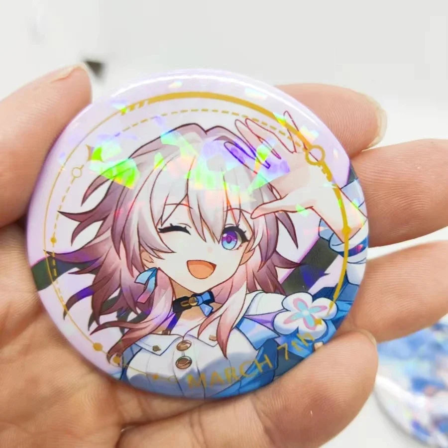 58mm Game Honkai Star Rail Brooch Pins Anime Badge Cosplay DR Ratio Argenti Himeko Accessories Clothes Backpack Decoration Gifts