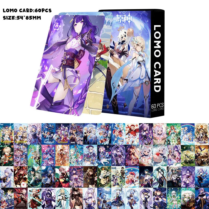 1pack/60pcs Genshin Sumeru Lomo Cards Double-sided Anime Card Game With Postcards Box Photo Card For Collection Decoration Gift