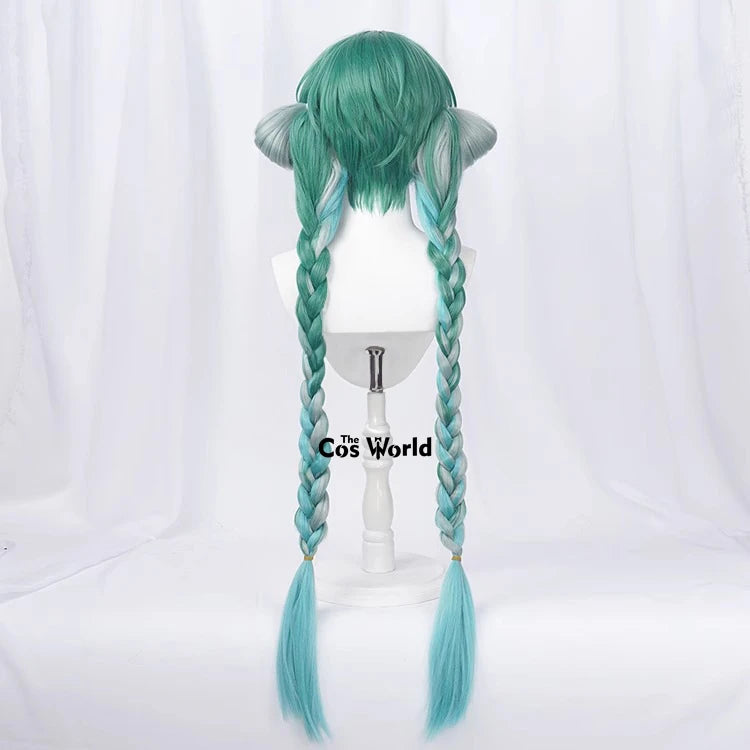VOCALOID Miku Zombie 80cm Long Straight Halloween Anime Cosplay Wigs Synthetic Hair + Wig Cap